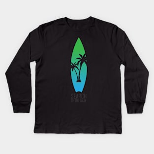 Surfboard with palm logo Kids Long Sleeve T-Shirt